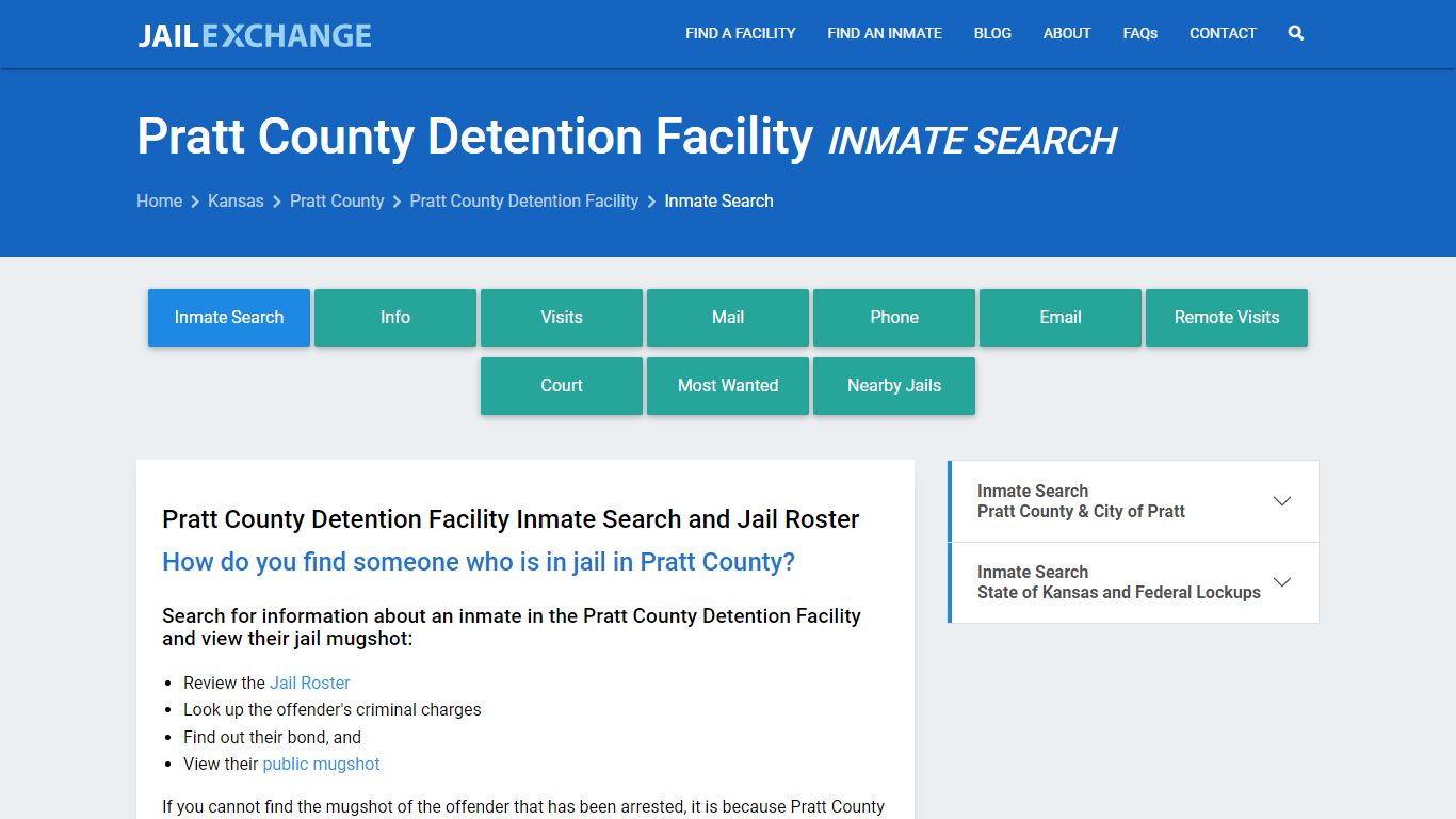 Pratt County Detention Facility Inmate Search - Jail Exchange